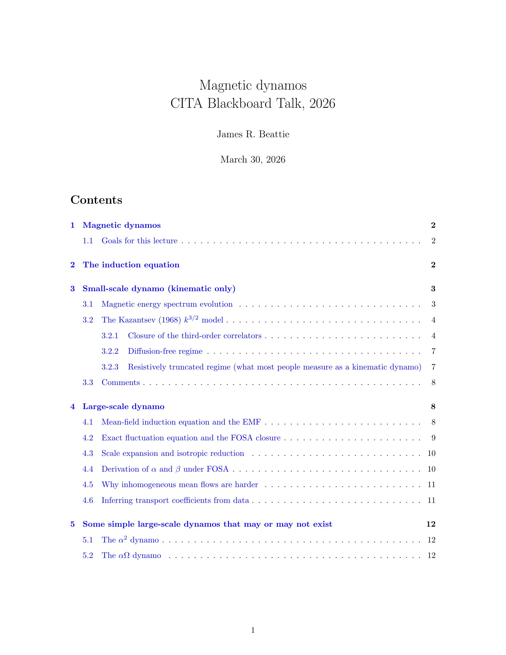 Preview slide for Magnetic dynamos