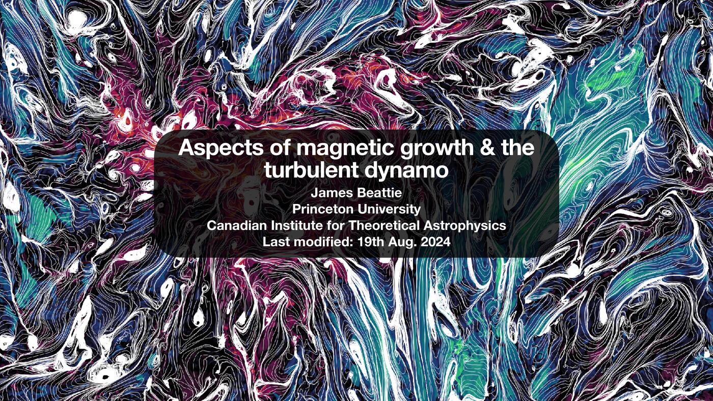Preview slide for Aspects of magnetic field growth and the turbulent dynamo