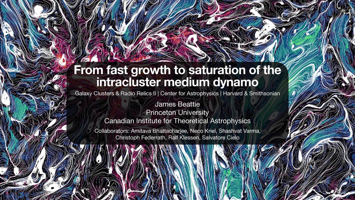 Preview slide for From fast growth to saturation of the intracluster medium dynamo