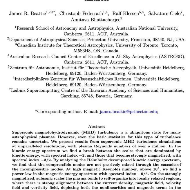 🎉Results from the world's largest MHD turbulence simulation hits the arXiv!