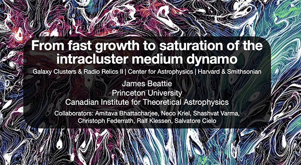 🎉 ICM talk at Galaxy Clusters & Radio Relics II, Center for Astrophysics | Harvard & Smithsonian